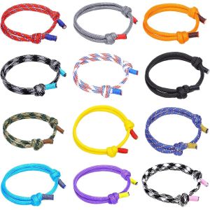 Kal-10 Piece Tress&eacute; Nautique Bracelets, Bracelet Homme Corde, Bracelet De Surfeur, Bracelet Paracorde Marin R&eacute;glables, Multicolore Pour Homme Femme - Neuf