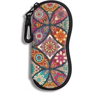 Fdjhy-Étui À Lunettes Lunettes De Soleil Pochette Souple Avec Clip De Ceinture Étui À Lunettes Ultra Léger En Néoprène À Fermeture Éclair Lunettes De Soleil Imprimées Pour Hommes Et Femmes - Neuf