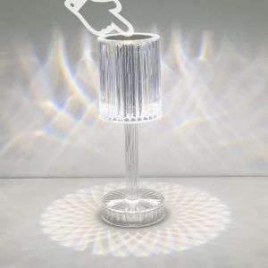 Lampe De Table Led En Cristal, Lampe De Table Sans Fil Rechargeable, Lampe De Chevet Led À Gradation Tactile Pour Salon Chambre À Coucher D'hôtel Fête Des Mères - Neuf