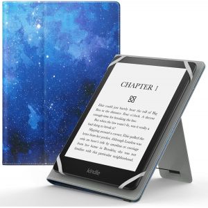 &Eacute;tui Universel Pour 6"" 6.8"" 7"" Kindle Ereaders Fire Tablette-Kindle/Kobo/Voyaga/Lenovo/Sony Kindle E-Book E-Reader Tablette,Coque En Pu Avec Support R&eacute;glable Et Dragonne,&Eacute;toile Bleue - Neuf