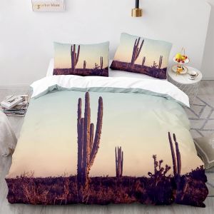 X Cm Housses De Couettes Polyester Coton Housse De Couette X Cactus Linge De Lit Impression D Avec Deux Taies D'oreiller X Cm - Neuf