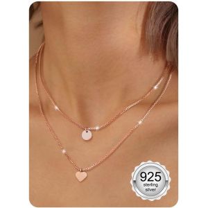 Kal-Collier Femme Chaine Argent Femme Collier Ras De Cou Coeur Zircon Papillon Chaine Or Femme Collier Argent Pendentif Femme Bijoux - Neuf