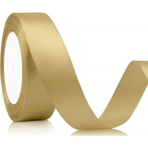 Ruban De Satin De 22 M De Long-Largeur : 20 Mm-Ruban Cadeau De Mariage-En Tissu-Pour Emballage Cadeau,Bricolage,Anniversaire Et D&eacute;coration De Mariage-Dor&eacute; - Neuf