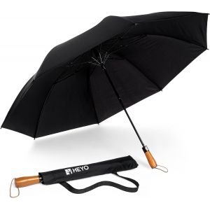 YEMAESRE-Grand Parapluie 120 Cm 8 Baleines | Coupe-Vent Et Résistant Aux Tempêtes | Automatique | Compact Et Robuste | Noir - Neuf