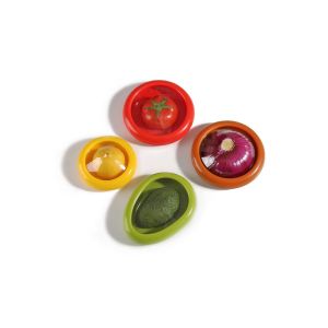 Lot De 4 Bo&icirc;tes De Conservation En Silicone Pour Fruits Et L&eacute;gumes, &Agrave; Utiliser Au R&eacute;frig&eacute;rateur. - Neuf