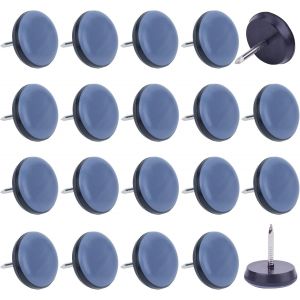 MEVRONISSHOP-32 Pi&egrave;ces Patins pour Meubles 22mm avec Clous Antirouille - Patin Chaise &agrave; Clous en T&eacute;flon PTFE pour D&eacute;placer Meubles Lourds sans Effort - Protection Sols - Neuf