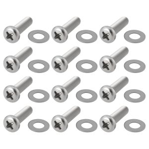 Lot De 12 Vis De Support Mural Pour Tv M8 X 30 Mm En Acier Inoxydable Avec Joint M8 X 16 X 1 Mm Compatible Avec Samsung Ue40J/48J/55J - Neuf