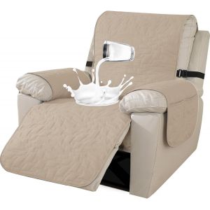 SUBZONAL-Housse Fauteuil Relax Electrique, Housse De Fauteuil 1 Place, Housse pour Canap&eacute; Relax Antid&eacute;rapant, Housse De Fauteuil Relax Inclinable Electrique Imperm&eacute;able (1 Place, Beige) - Neuf