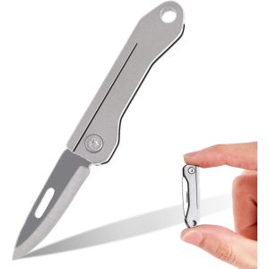 Couteau De Poche,Acier Inoxydable Couteau Pliant De Pochem,Couteau Porte Clé,Canif De Poche Pliant Pour Le Camping,La Randonnée Et L'extérieur.[Z6] - Neuf