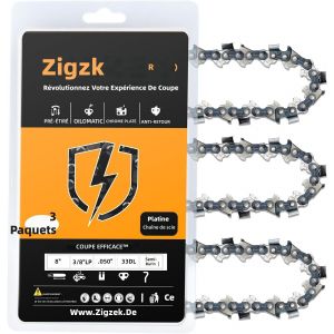 Chaine de Scie a Perche Portland 8 Pouces, Compatible avec Harbor Freight 56808, 68862, 62896, 63190, Scie Electrique 9.5 Pouces 6.5 AMP, Sun Joe, Greenworks 29072, Oregon S33 (3 Chaines) - Neuf