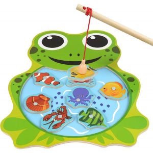 ERYI-Jeu De P&ecirc;che Magnetique, Jouets En Bois, Jouets &Eacute;ducatifs De Poisson En Bois, Jeux Montessori Avec 2 Cannes &Agrave; P&ecirc;che, Cadeau Gar&ccedil;on Fille, Jeux Enfants Cadeau 3+ Ans - Neuf