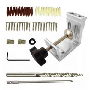 XYONG Guide de percage pour menuiserie, outil de positionnement de trou oblique, meche de percage, kit de gabarit - Neuf