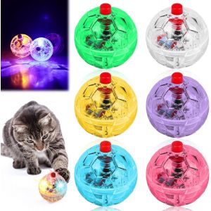 Letnerny-Lot De 6 Balles De Mouvement Pour Chat - Chasse Aux Fantômes - Balles De Mouvement Clignotantes - Jouet Pour Chat - Bleu - Neuf