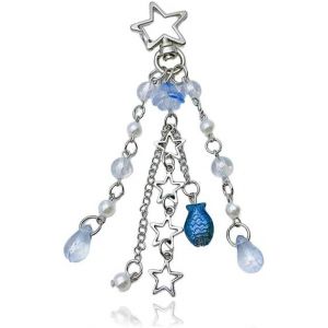 KAL-Mignon Porte-Cl&eacute;s &Eacute;toile, Mignon Y2K Porte-Cl&eacute;s Esth&eacute;tique, Pendentif De Sac &Agrave; Dos M&eacute;duse, Pendentif Sac &Agrave; Dos, Accessoires Y2K, Multicolore, L - Neuf