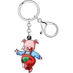 KAL-Porte-Clé Acrylique Cochon Mignon Porte-Clé Voiture Porte-Clé Cartoon Piggy Jewelry Rose Pig Cadeaux Pour Les Amoureux Des Cochons Femme Filles Charms - Neuf