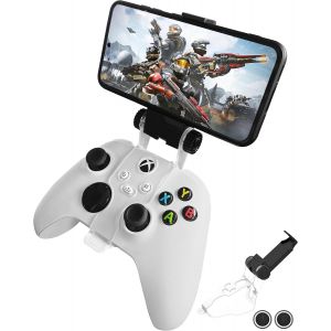Support de t&eacute;l&eacute;phone portable pour manette Xbox,support de t&eacute;l&eacute;phone portable compatible avec Xbox Series S/X,Xbox One/S/X Gamepad,clip ajustable avec 2 capuchons de poign&eacute;e de pouce - Neuf