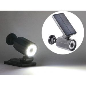 Projecteur de s&eacute;curit&eacute; solaire &agrave; d&eacute;tecteur de mouvement avec fausse cam&eacute;ra - Neuf