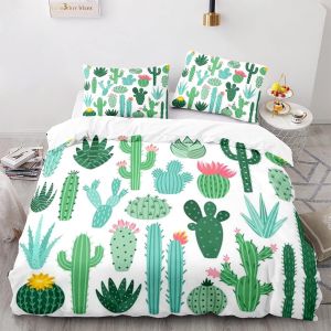 Cm X Cm Housse Couette Polyester-Coton Housse De Couette Personnes Avec Taies D'oreiller X Cm Cactus Parures De Lit Anti-Allergique - Neuf