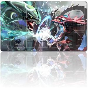 Eryi-Tapis De Jeu De Société Ygo - Avec Sac Étanche - Zones Pour Cartes - Dimensions : 60 X 35 Cm - Compatible Avec Le Tapis De Jeu De Cartes À Collectionner (Ygo-26 Avec Zone) - Neuf
