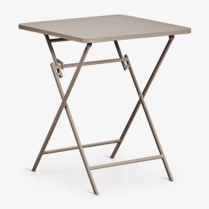 Table de cuisine carr&eacute;e 60x60 cm pliante en acier Tamarit Moka Brown - Neuf