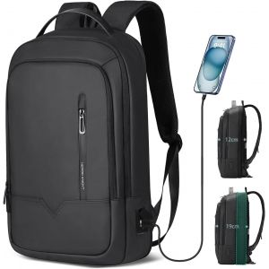 acdsgd-Sac &agrave; Dos Ordinateur 15.6"" Homme Femme - Extensible, Imperm&eacute;able, L&eacute;ger avec Port USB - Id&eacute;al pour Travail, Voyage, Affaires, Loisir, &Eacute;cole - Noir - Neuf