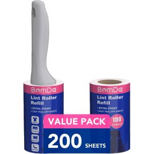 Jgd-Rouleau Adhesif Vetement &iquest; 200 Feuilles De Recharge Rouleau Et 1 Poign&eacute;es - Rouleau Poils Animaux- Brosse Adhesive Vetement- Brosse Collante Rouleau (1 Rouleaux + 200 Feuilles) - Neuf