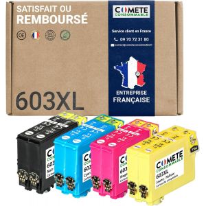 ERYI-Comete, Marque Française - 603Xl - 8 Cartouches D'Encre Compatibles Avec Epson 603 Xl Etoile De Mer Pour Epson Expression Home Xp 2100 Xp 2105 Workforce Wf-2810 Wf-2830 (2 Noir + 6 Couleur) - Neuf