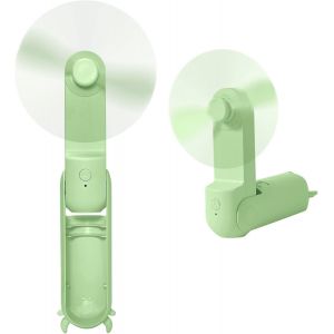 KALANKA-Ventilateur Portatif, Ventilateur USB Mini Ventilateur Ventilateur à Main à Piles, Ventilateur de Bureau Avec Banque D'alimentation (Vert) - Neuf