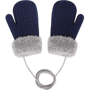 Enfant En Bas Âge Magic Stretch Mitaines Épais En Peluche Doublé,Hiver Bébé Garçons Filles Tricoté Gants Chaud Doux Plein Doigt - Neuf