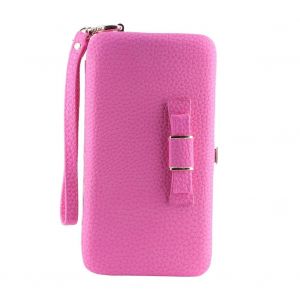 Portefeuille universel de luxe Sac de t&eacute;l&eacute;phone Sac &agrave; main Sac &agrave; main en cuir &Eacute;tui avec lani&egrave;re pour les femmes (rose) - Neuf