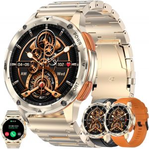 Amoled Montre Intelligente Pour Homme Avec Fonction Téléphone, 5 Atm, 100 Modes Sportifs, Podomètre, Moniteur De Sommeil, Pression Artérielle, Montre Pour Ios Et Android (Noir) - Neuf