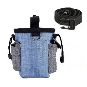 Bleu Sac De Dressage Pour Chien, Pochettes &Agrave; Friandises De Nourriture Traiter, Poches De Formation D'animal Avec Clip Ceinture Ajustable Pour Bouteille D'eau, Clicker Et D'autres Accessoires - Neuf