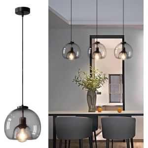 Subzonal-Suspension Luminaire Industrielle Rétro Lustre Suspension En Verre Plafonnier Vintage E27 Eclairage Rétro Plafond Pour Café,Cuisine,Salle À Manger Inclusa Lampadina Led 4w E27 Calda - Neuf