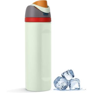 Gourde Isotherme Avec Paille, 710ml Thermos Acier Inoxydable À Couvercle 2-En-1, Gourde Sport Sans Bpa, Water Bottle Pour Boissons Chaudes Et Froides (Blanc Laiteux Verdâtre) - Neuf