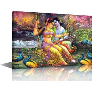 ERYI-Tumovo Peinture D'Art Religieux Indien, Ganesha U2013 Impressions D'Art Hd U2013 1 Pièce U2013 Impression D'Art Moderne Pour La Maison Et Le Bureau U2013 45,7 X 30,5 Cm - Neuf