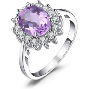 Kal-Diana Princesse Kate Middletonu Bague Naturelle Pierre Améthyste Péridot Grenat Citrine Topaze Pour Femme, Argent 925 Plaqué Or Jaune Or Rose, Vintage Ensemble Parure De Bijoux Cadeau - Neuf