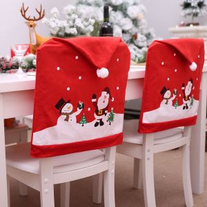 Noël Housses de Chaise lot de 2 Chapeau de Santa Chaise de Salle à Manger Couvre Ormromra - Neuf