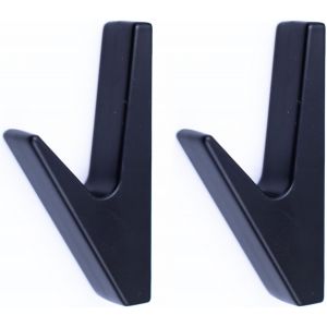 Lot de 2 crochets muraux noirs mats en acier inoxydable - Crochets muraux noirs - Vintage - Noir - Porte-manteau mural noir mat - Pour salle de bain et cuisine - Neuf