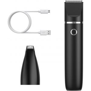 Tondeuses Pour Chiens, Tondeuses Chiens Professionnelle Con Rechargeable Par Usb, Ipx7 Etanche, Tondeuse Silencieuse Pour Poils D'animaux Avec 2 T&ecirc;tes De Coupe Pour Pattes, Oreilles - Noir - Neuf