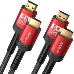 VornixorSarlshop-Lot de 2 c&acirc;bles HDMI 8 K 3 m | 4K & 8K HDMI 2.1 48 Gbps High Speed HDMI | 4K @ 120Hz 144Hz, 8K@60Hz, HDCP 2.2 & 2.3, HDR 10+, eARC compatible avec moniteur UHD TV PS5 PS4 Dolby Visio - Neuf
