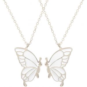Kal-Collier D¿Amitié, Collier Pendentif Papillon Pour Femmes Filles, Collier D¿Amitié Bijoux Personnalisés, Cadeaux Pour Filles, Amis - Neuf