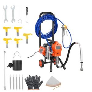 Pulv&eacute;risateur de Peinture sans Air sur Pied-Duoku-Syst&egrave;me de Pulv&eacute;risation 1500 W, 3300 PSI, avec Chariot, Brosse, Tuyau - Neuf