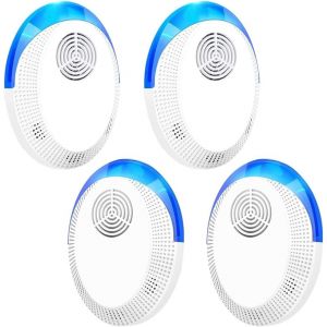 CHECARZHN--NO1-Répulsif Antiparasitaire À Ultrasons, Pièges À Souris Anti-Insectes Électroniques 4 Paquets Pour L'Intérieur, Plug-In Répulsif Contre Les Moustiques Et Les Araignées, Répulsif Efficace - Neuf
