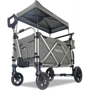 Chariot Super Cruiser + Noir, Extension Habitacle, Chariot De Jardin Pliable Pour Enfants, Transport, Plage, Ville, Forêt, À Tirer Ou À Pousser, Capacité De Charge 75 Kg - Neuf