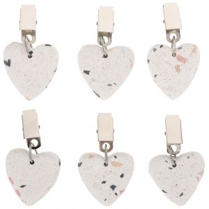 6pcs Nappe Poids Nappe Décorative Clips Coeur Forme Table Couverture Poids Décors De Table - Neuf