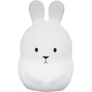 Veilleuse Bébé Lapin Sans Fil Touch Souple Led Multicolore Dimmable Bunny H19cm - Neuf