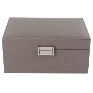 Boite De Rangement Delicate Pour Bijoux Pour Femmes, Presentoir Pour Bagues, Bracelets Et Colliers (Gris) - Neuf