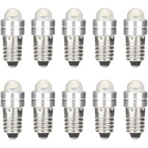 Gutre E5 (E5.5) Ampoules Led, 10 Pièces E5 Ampoule À Vis Dc12v Blanc Chaud 0.2watts 6-7lm (12v, Warm White) - Neuf