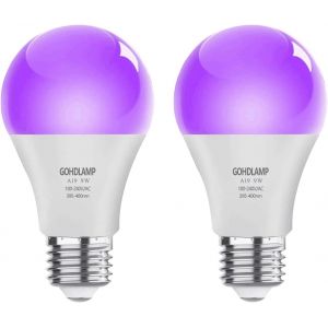 Kalanka-Ampoule Led Noire E27 Ampoule Uv, 9w 100-240v Led 395-400nm Uva Ampoule Noire, &iquest;&iquest;Clairage Pour F&iquest;&ordm;te D'halloween, Discoth&iquest;&iquest;Que, Bar, Peinture Corporelle, Lumi&iquest;&iquest;Re Noire, Affiche Fluorescente, Lot - Neuf