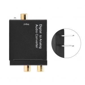 Convertisseur audio numerique optique coaxial vers analogique a double puce avec adaptateur secteur 110-240 V, prise americaine - Neuf